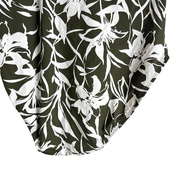 Lauren Ralph Lauren Tropic Monotone Floral High Neck One Piece Swimsuit 10 - Picture 10 of 12